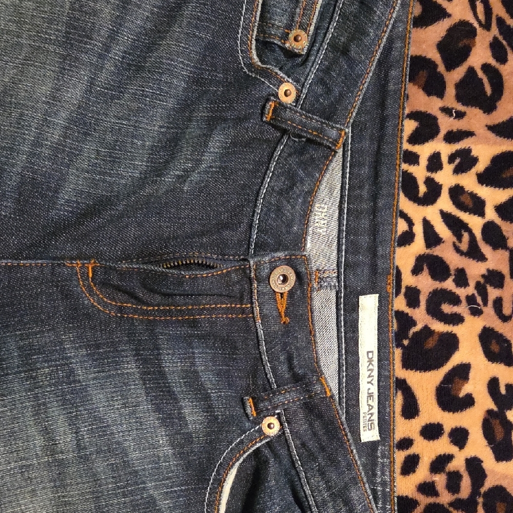DKNY Dark Blue Denim with Orange Accents